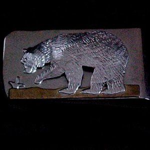 Sterling Silver & 12K Gold Filled Bear Money Clip